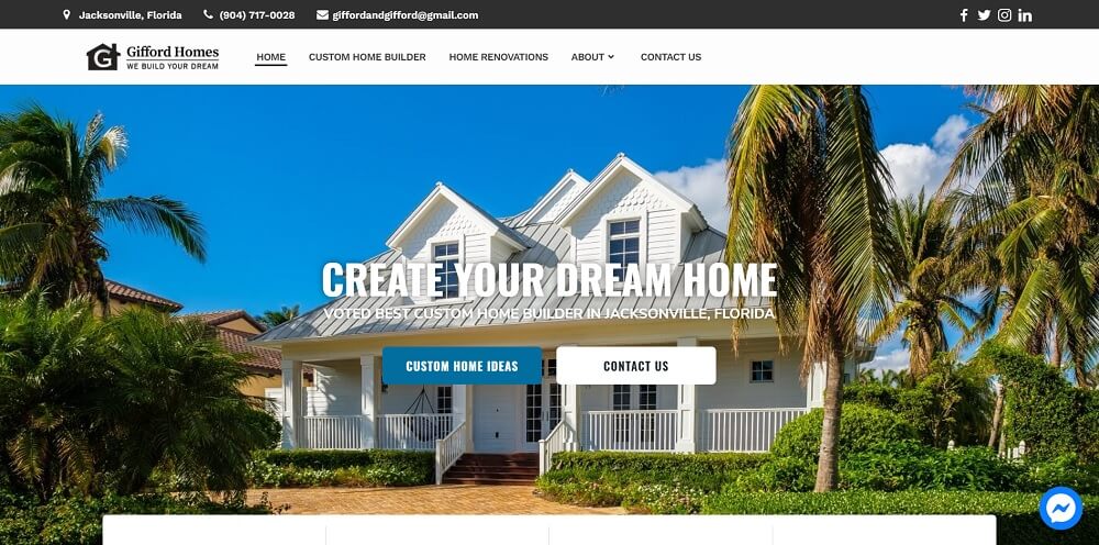 Custom Home Builder Website Design